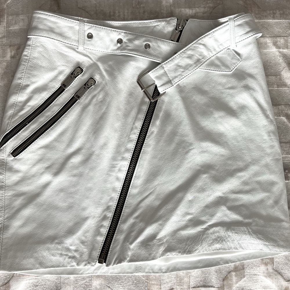 White Leather Skirt